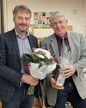 Bürgermeister Thomas Kunzmann mit Stadtrat Wolfgang Schmidt